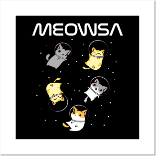 Funny Space Astronaut Cat Gifts Men Women Kids Cats Space Posters and Art